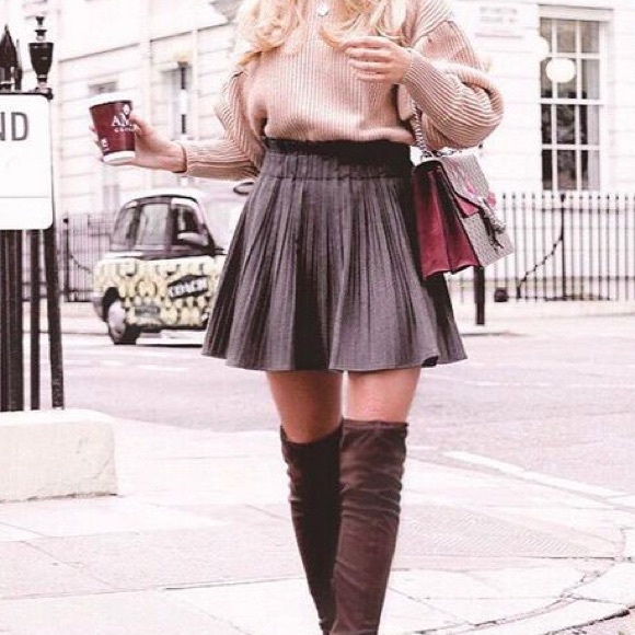 Zara pleated grey mini skort skirt (M) - Picture 1 of 2